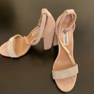 Steve Madden rhinestone/nude heels